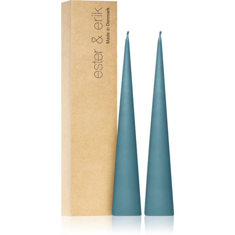 ester & erik cone candles steel blue (no. 64) lumanare 2x25 cm