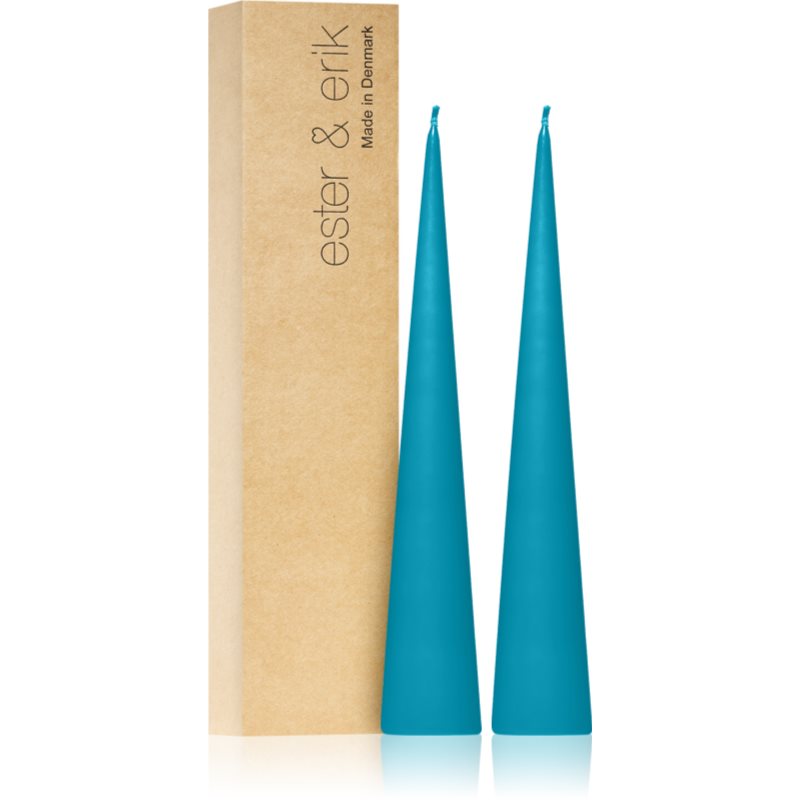 ester & erik cone candles turquoise (no. 56) lumanare 2x25 cm