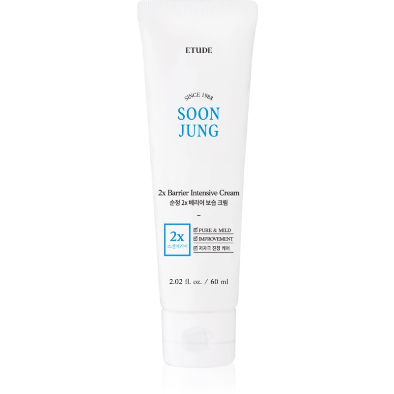 ETUDE SoonJung 2x Barrier Intensive Cream cremă intens hidratantă reface bariera protectoare a pielii 60 ml