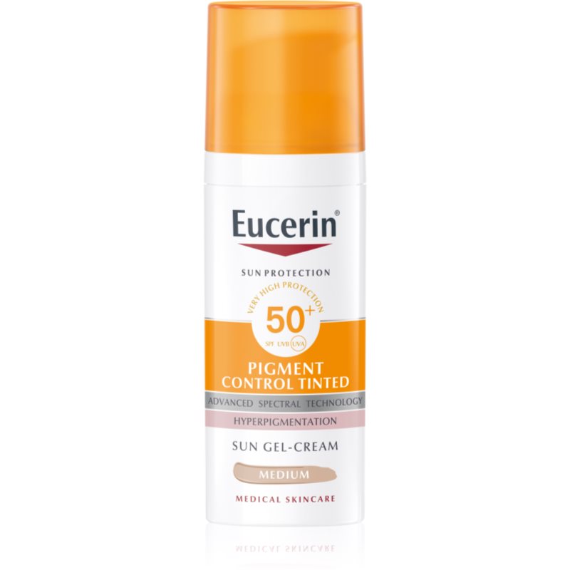 Eucerin Sun Pigment Control Tinted emulsie protectoare împotriva hiper-pigmentării tenului SPF 50+ culoare Medium 50 ml