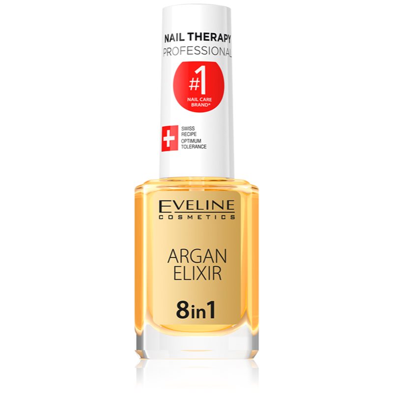 Eveline Cosmetics Nail Therapy Argan Therapy 8 in 1 elixir regenerant pentru unghii și cuticule 12 ml