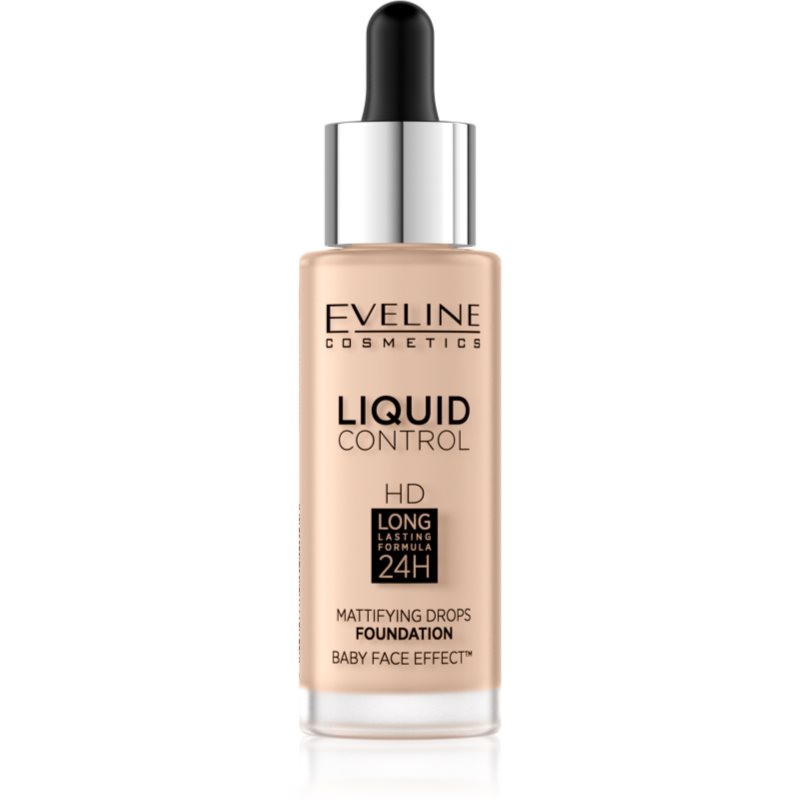 Eveline Cosmetics Liquid Control fond de ten lichid pipeta culoare 040 Warm Beige 32 ml