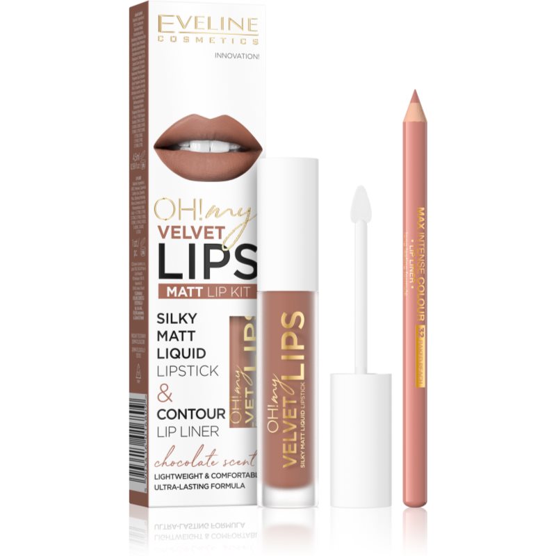 Eveline Cosmetics OH! my LIPS Velvet set îngrijire buze 14 Choco Truffle 1 buc