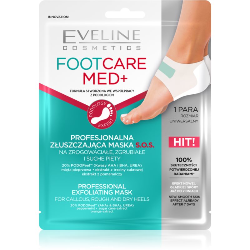 Eveline Cosmetics Foot Care Med masca pentru exfoliere pentru calcai 2 buc