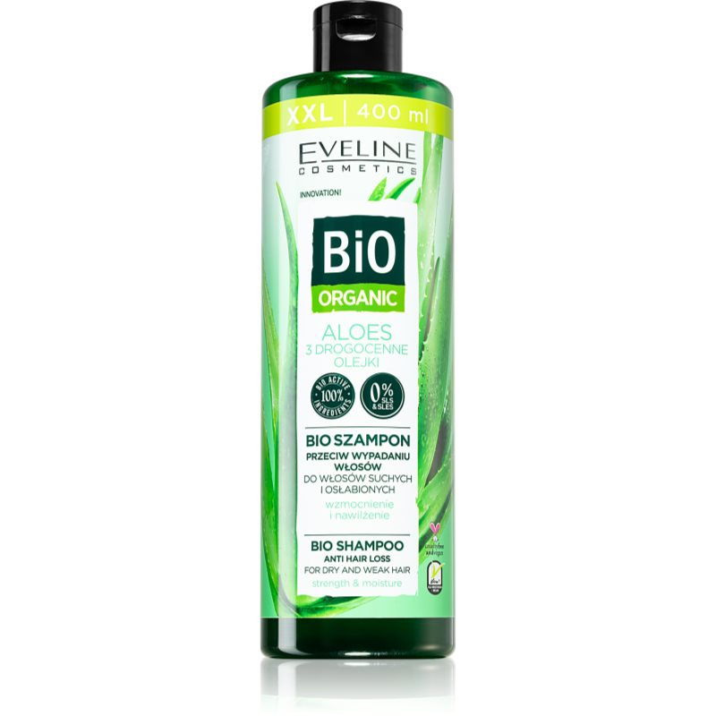 Eveline Cosmetics Bio Organic Natural Aloe Vera Șampon împotriva căderii părului cu aloe vera 400 ml