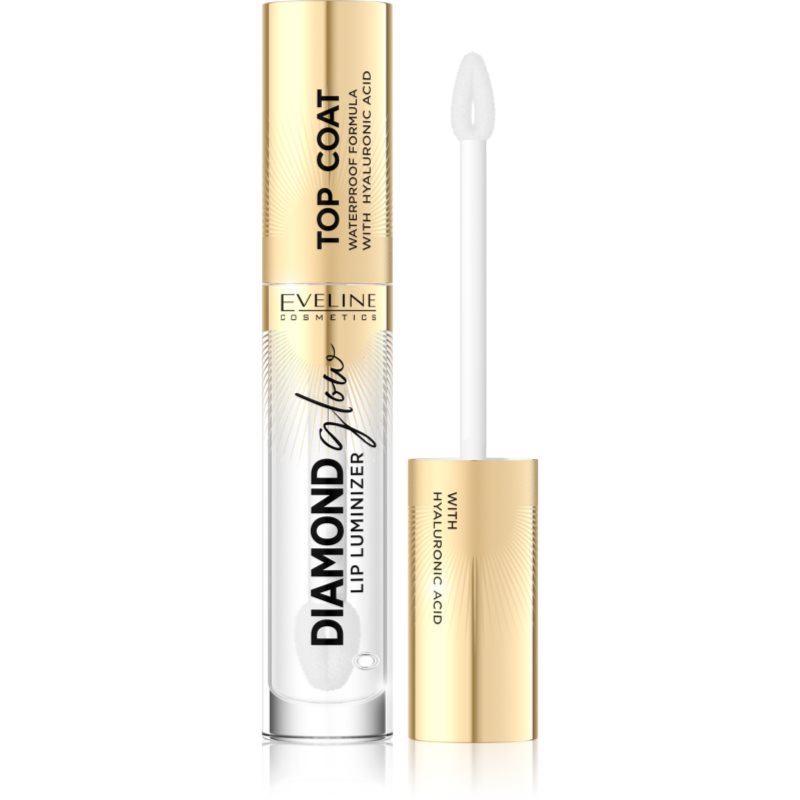 Eveline Cosmetics Diamond Glow Luciu de Buze sclipitor cu acid hialuronic culoare Top Coat 4.5 ml