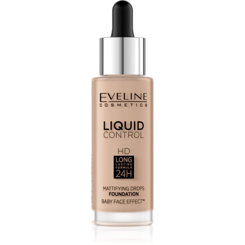 Eveline Cosmetics Liquid Control fond de ten lichid pipeta culoare 035 Natural Beige 32 ml