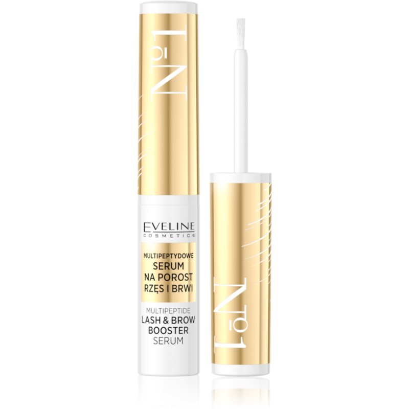 Eveline Cosmetics No. 1 Ser stimulator pentru creșterea genelor și a sprâncenelor cu peptide 4 ml