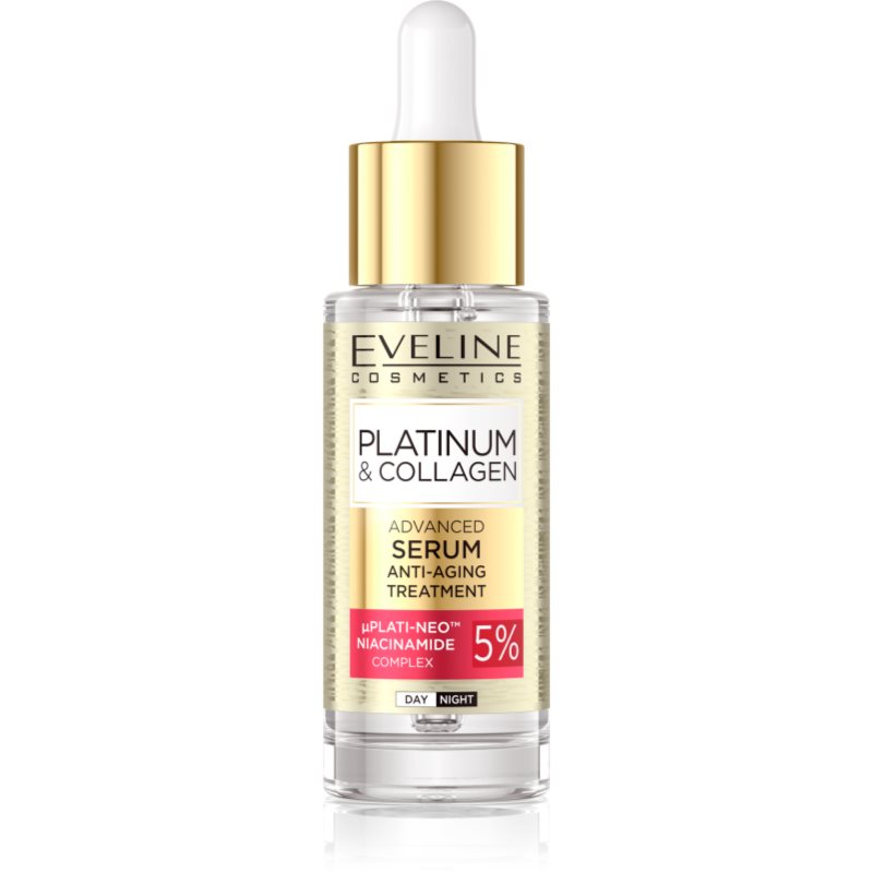 Eveline Cosmetics Platinum & Collagen Advanced Facial Serum Anti-Aging Treatment ser pentru contur cu colagen 30 ml