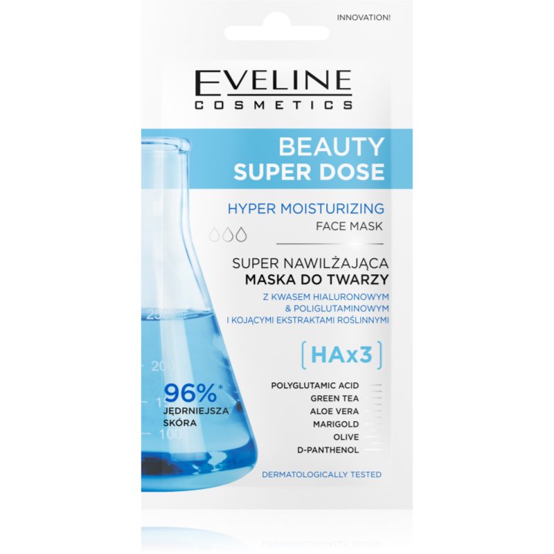 Eveline Cosmetics Beauty Super Dose Hyper Moisturizing mască facială regeneratoare și hidratantă 8 ml