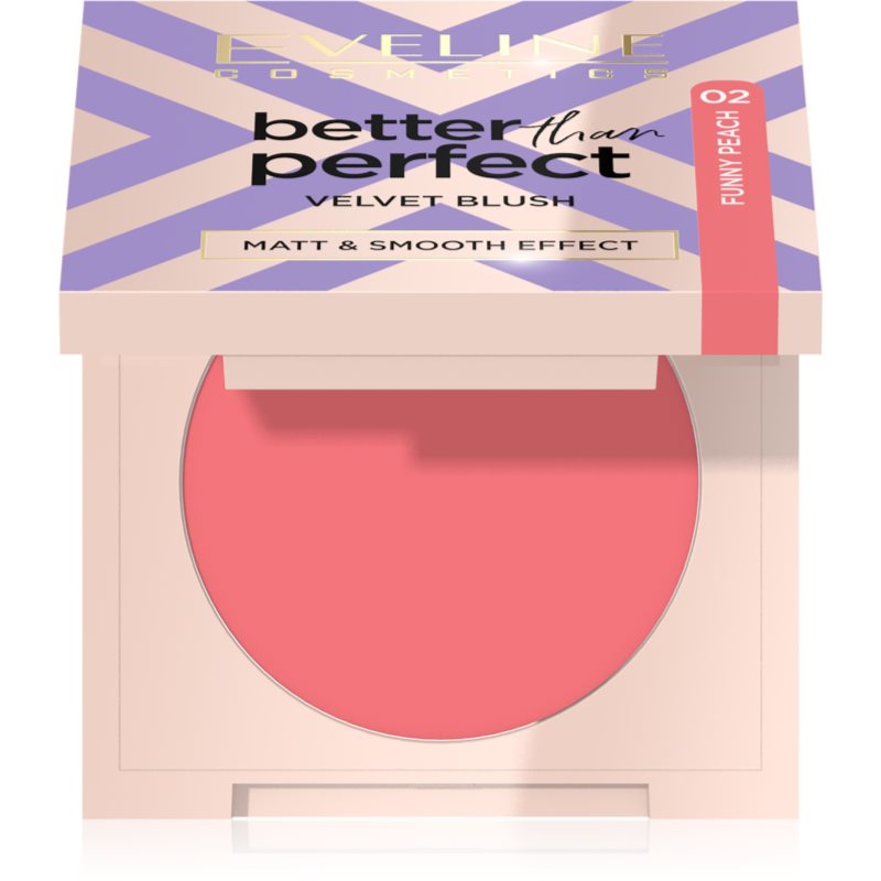 Eveline Cosmetics Better than Perfect Velvet Blush blush cu efect matifiant culoare 02 Funny Peach 1 buc