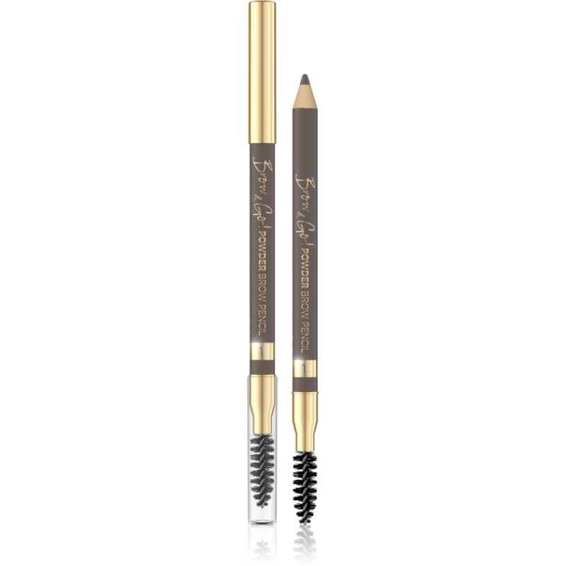 Eveline Cosmetics Brow & Go! Powder Brow Pencil creion dermatograf cu două capete pentru sprâncene culoare 01 1 buc