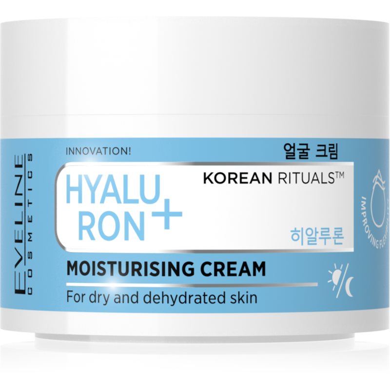Eveline Cosmetics Hyaluron + Korean Rituals crema de fata hidratanta 50 ml