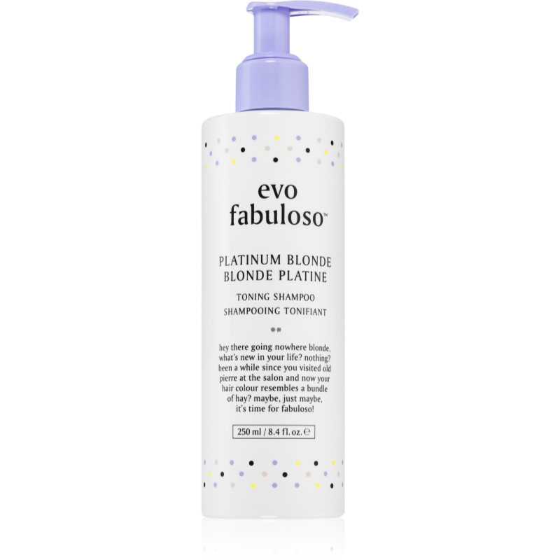 EVO Fabuloso Toning Shampoo sampon tonifiant cu violete neutralizeaza tonurile de galben 250 ml