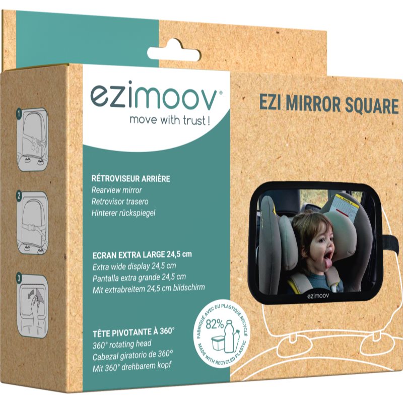 Ezimoov EZI Mirror Square oglinda pentru mașină Eco friendly 1 buc