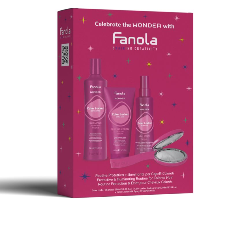 Fanola Wonder Color Locker Christmas Set set cadou pentru păr vopsit 1 buc