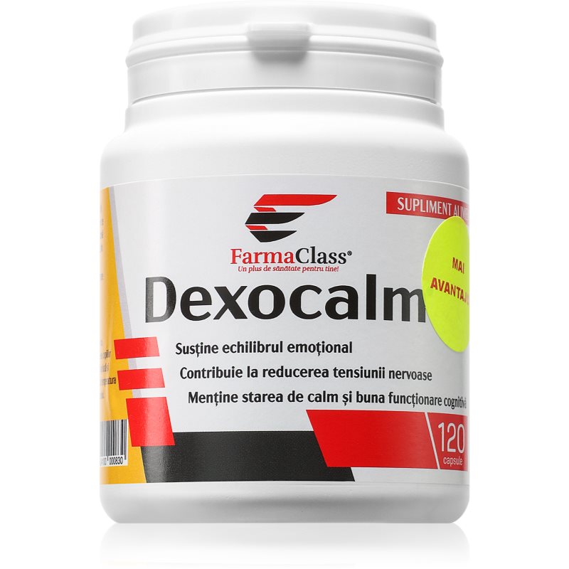 FarmaClass Industry Dexocalm capsule pentru ameliorarea stresului și confort emoțional 120 caps.