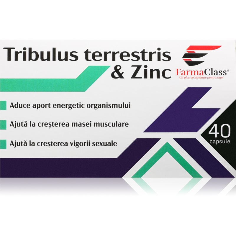 FarmaClass Industry Tribulus terrestris & zinc capsule pentru susținerea potenței și a vitalității 40 caps.