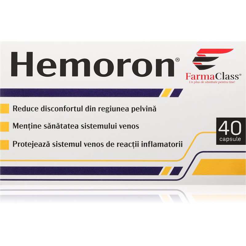 FarmaClass Industry Hemoron capsule ajută la funcționarea corectă a aparatului vascular 40 caps.