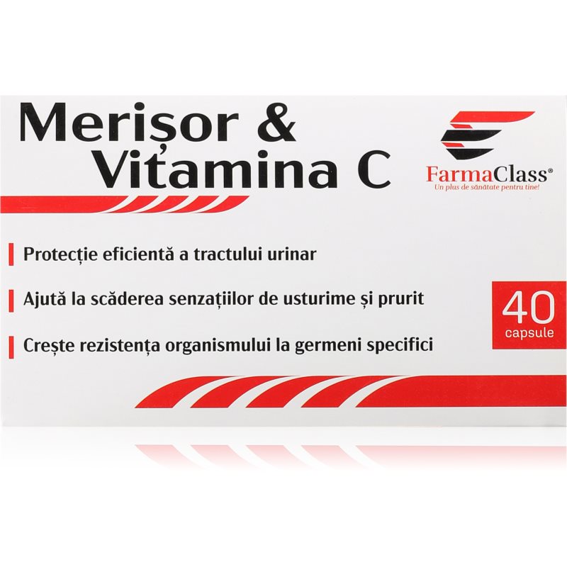 FarmaClass Industry Merisor & vitamina C capsule pentru susținerea sănătății căilor urinare 40 caps.