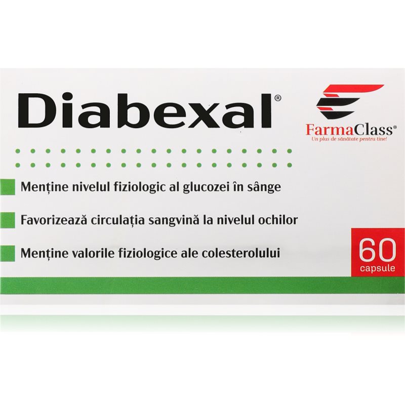 FarmaClass Industry Diabexal capsule pentru menținerea nivelului normal de zahăr în sânge 60 caps.