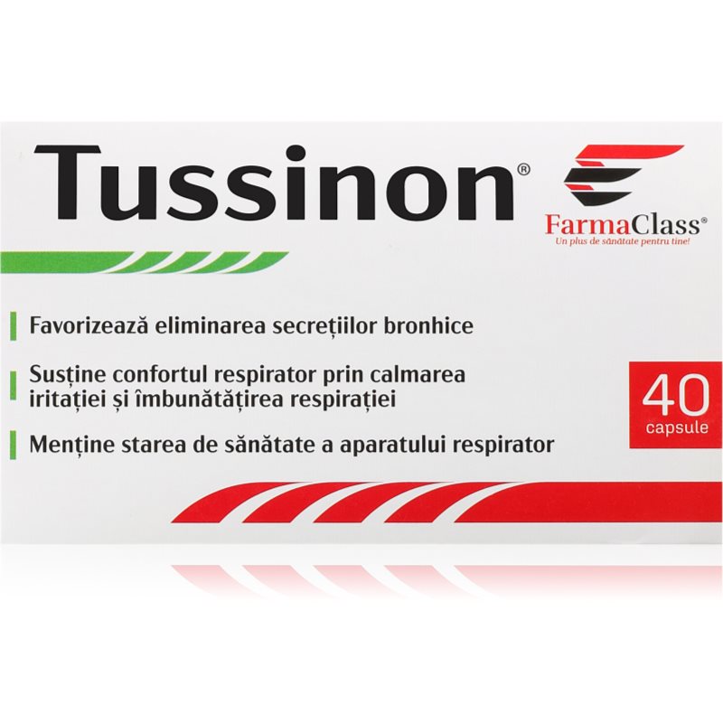 FarmaClass Industry Tussinon capsule pentru susținerea sănătății căilor respiratorii 40 caps.