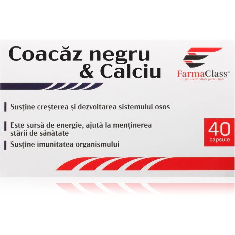 FarmaClass Industry Coacaz negru & calciu capsule pentru susținerea sănătății căilor respiratorii 40 caps.