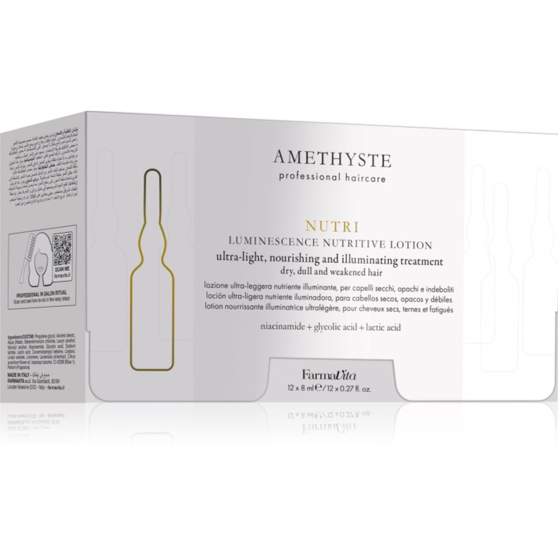 FarmaVita Amethyste Hydrate fiolă pentru hidratare si stralucire 12x8 ml