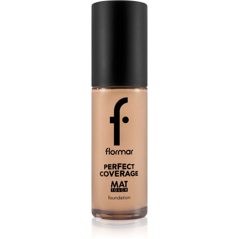 flormar Perfect Coverage Mat Touch Foundation machiaj cu efect matifiant pentru piele mixta spre grasa culoare 301 Soft Beige 30 ml