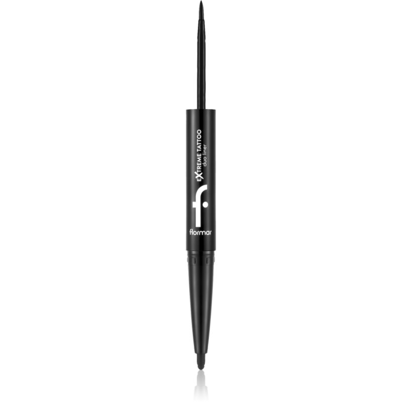 flormar Extreme Tattoo Duo Liner eyeliner 2 in 1 culoare 001 Black 2.66 g