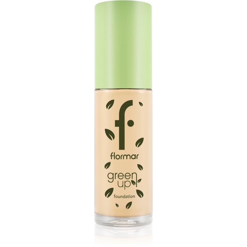 flormar Green Up Foundation machiaj cu efect matifiant culoare 030 Light Beige 30 ml