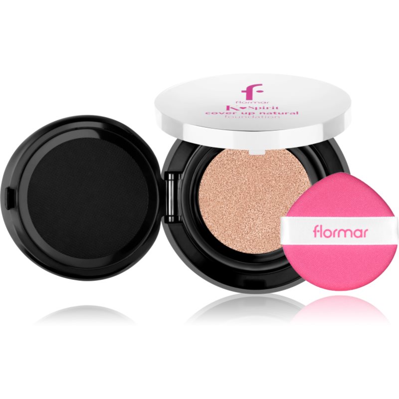 flormar K-Spirit Cover Up Natural Cushion Foundation machiaj compact persistent culoare 002 - Porcelain 80 g