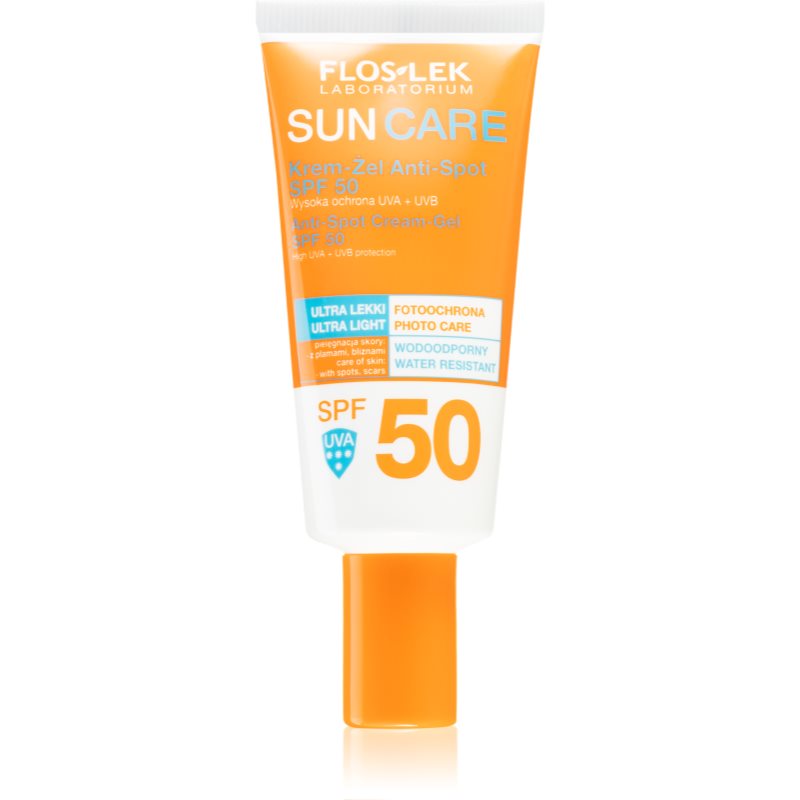 FlosLek Laboratorium Sun Care Derma Anti-Spot crema-gel cu efect de protectie a fetei SPF 50 30 ml