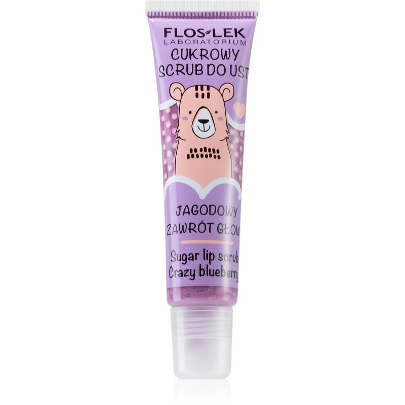 FlosLek Laboratorium Crazy Blueberry balsam și exfoliant pentru buze 14 g