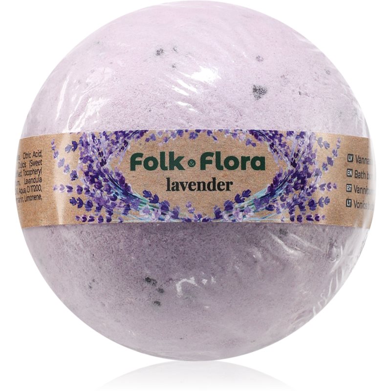 Folk & Flora Lavender bombă de baie cu efect calmant 130 g