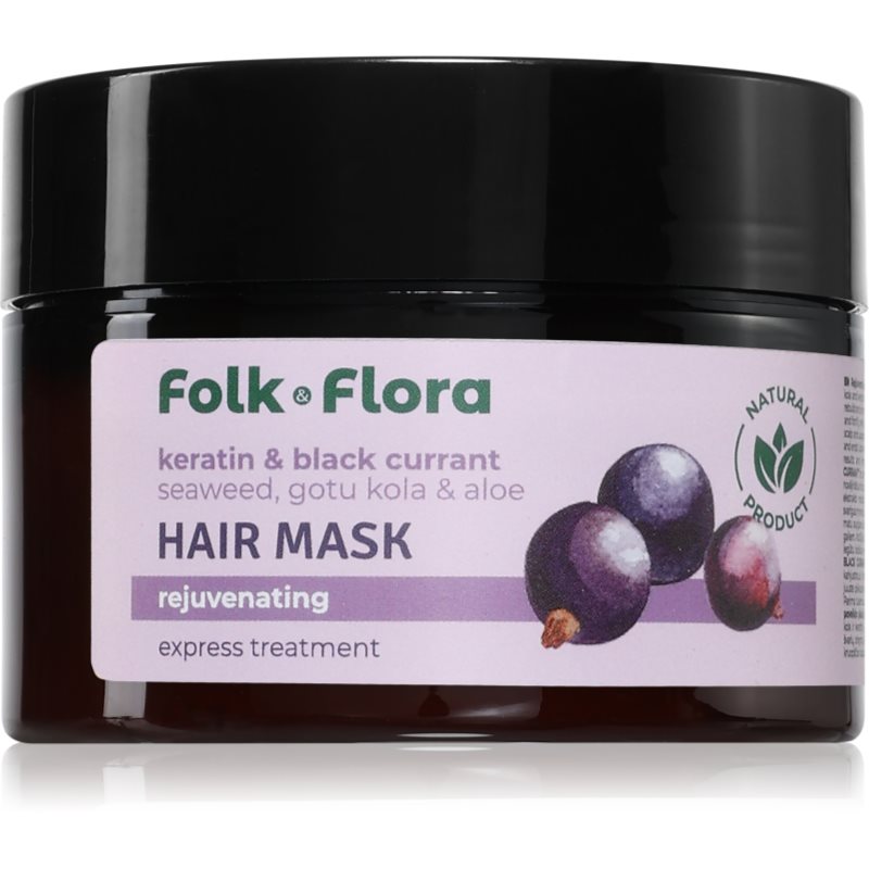 Folk & Flora Keratin & Black Currant masca de par regeneratoare 200 ml