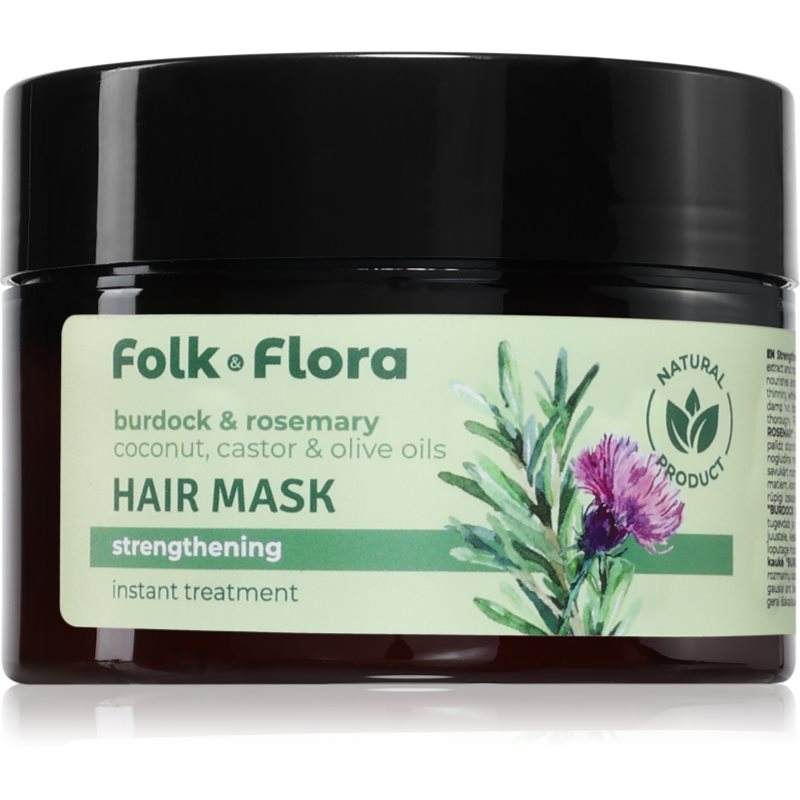 Folk & Flora Burdock & Rosemary mască profund fortifiantă pentru păr 200 ml