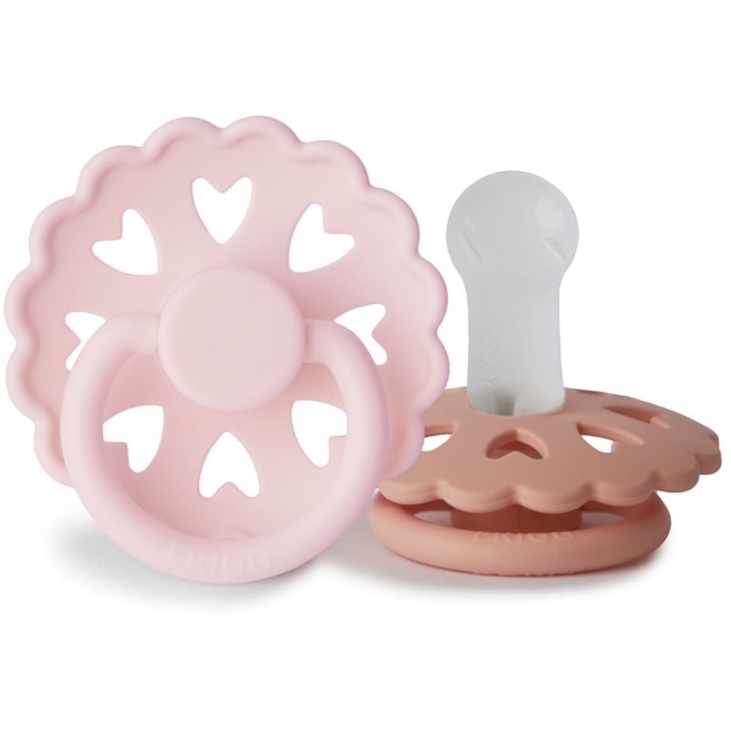FRIGG Fairytale Round Silicone 2-Pack Size 2 suzetă The Snow Queen/The Princess and the Pea 2 buc
