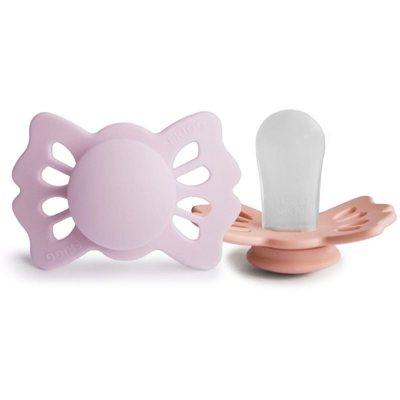 FRIGG Lucky Size 1:0-6 months suzetă Soft Lilac/Pretty in Peach 2 buc