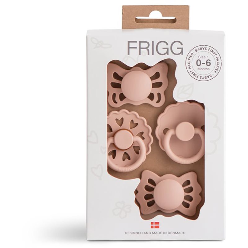 FRIGG Baby\'s First Pacifier​ Floral heart suzetă Blush