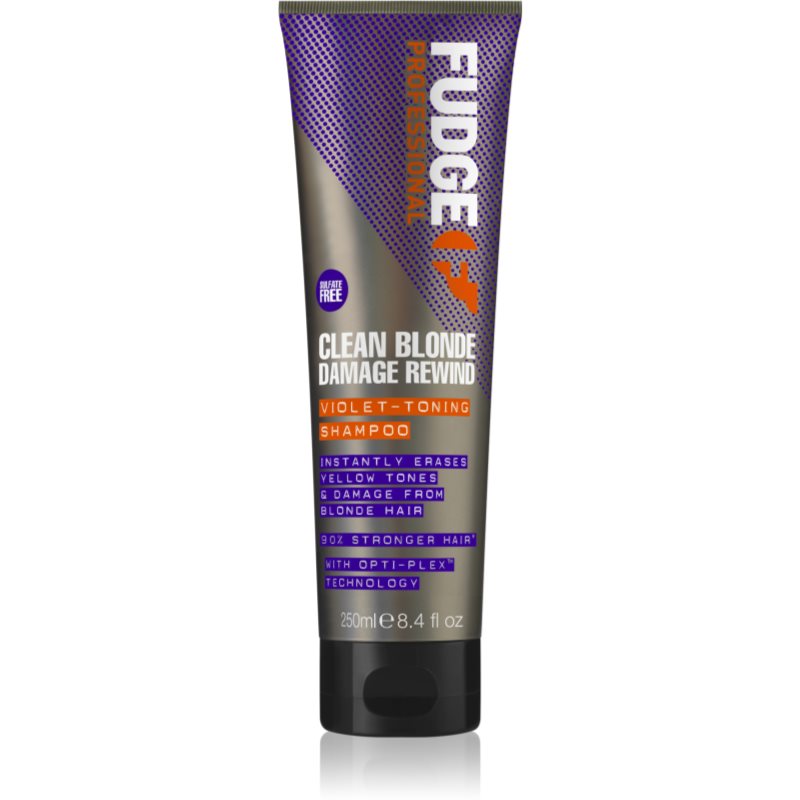 Fudge Clean Blonde Damage Rewind sampon tonifiant cu violete pentru parul blond cu suvite 250 ml