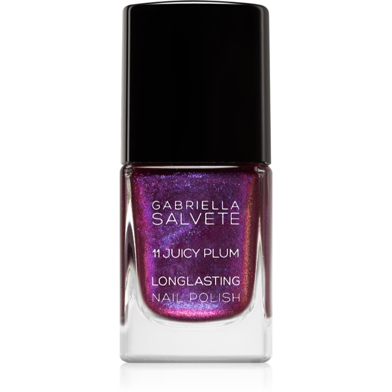 Gabriella Salvete Longlasting Enamel lac de unghii cu rezistenta indelungata cu particule stralucitoare culoare 11 Juicy Plum 11 ml