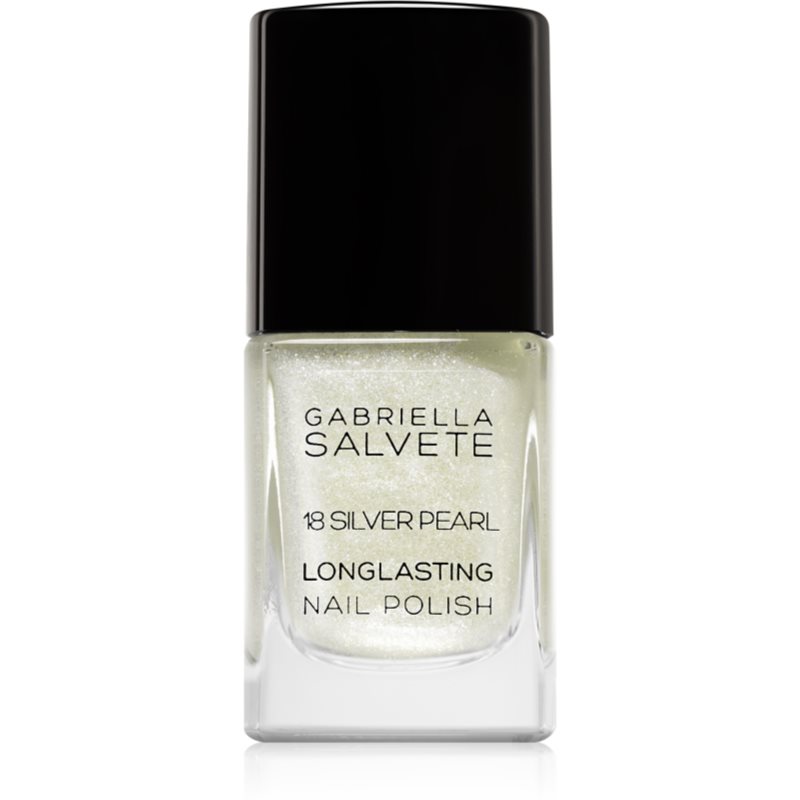 Gabriella Salvete Longlasting Enamel lac de unghii cu rezistenta indelungata cu particule stralucitoare culoare 18 Silver Pearl 11 ml