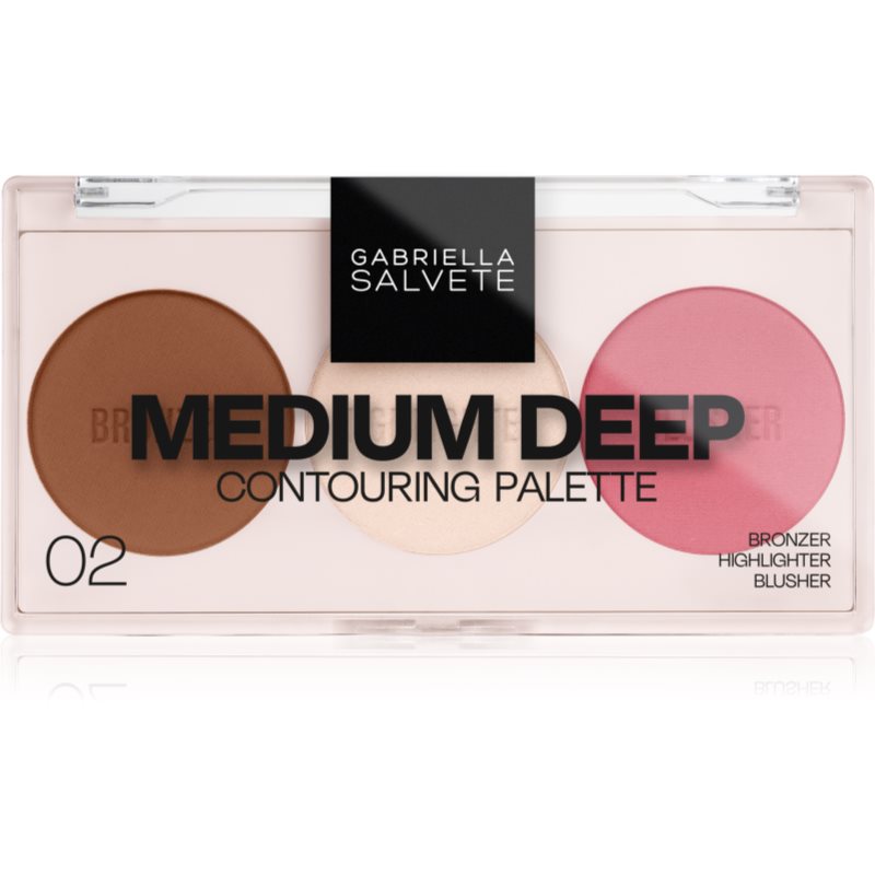 Gabriella Salvete Contouring Palette Patela pentru conturul fetei culoare 02 Medium Deep 9 g
