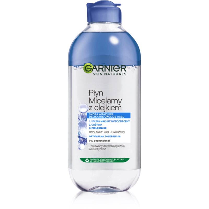 Garnier Skin Naturals apă micelară pentru îngrijirea ochilor foarte sensibili, cu lentile de contact 400 ml