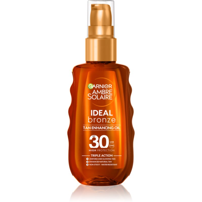 Garnier Ambre Solaire Ideal Bronze ulei pentru îngrijire și bronzare SPF 30 150 ml