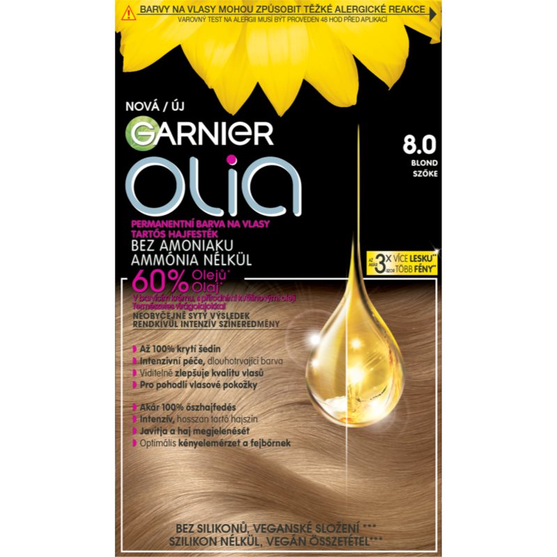 Garnier Olia Big Kit Culoare permanenta pentru par culoare 8.0 Blond 1 buc