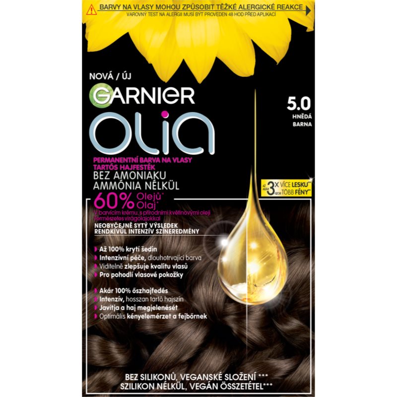 Garnier Olia Big Kit Culoare permanenta pentru par culoare 5.0 Brown 1 buc