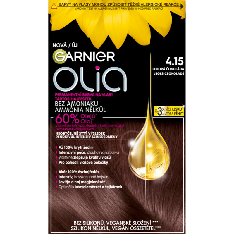 Garnier Olia Big Kit Culoare permanenta pentru par culoare 4.15 Iced Chocolate 1 buc
