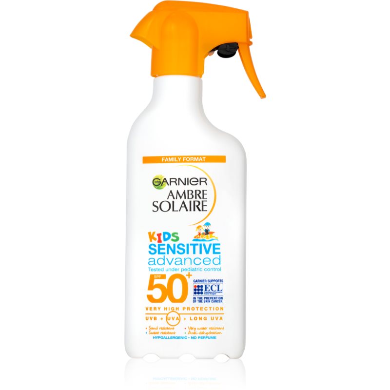 Garnier Ambre Solaire Sensitive Advanced spray protector pentru copii SPF 50+ 270 ml